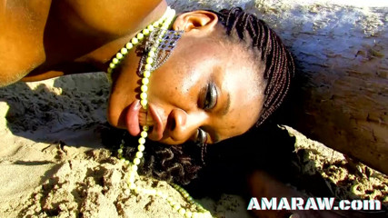 Amaraw: Black big cock lover Nancy Love beach big ass fuck