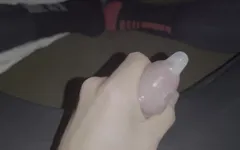 Cum in Condom, Jerking off in a Bed