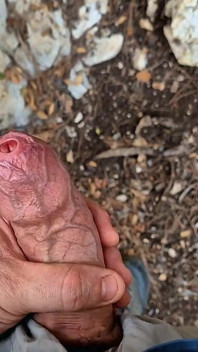 Fimóza táta veřejné. Pomalé hlazení, stříkání všude