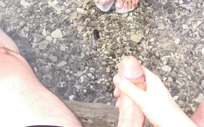 Anita Queen: Anita's Outdoors Footjob on the River