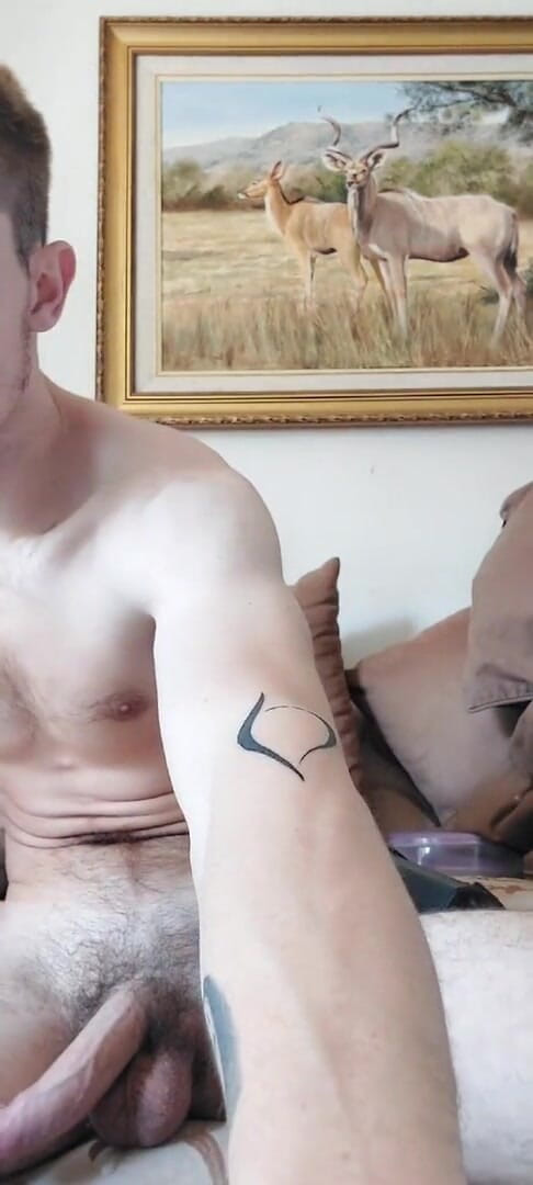 Tattoo guy 66: Gaybro se masturbează singur.