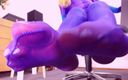 Nylon fetish 4u: Сексуальні ноги в прозорих фіолетових колготках, фіолетові колготки - білі пальці з педикюром, красиві ноги, сексуальні підошви - спокуса офісними ногами