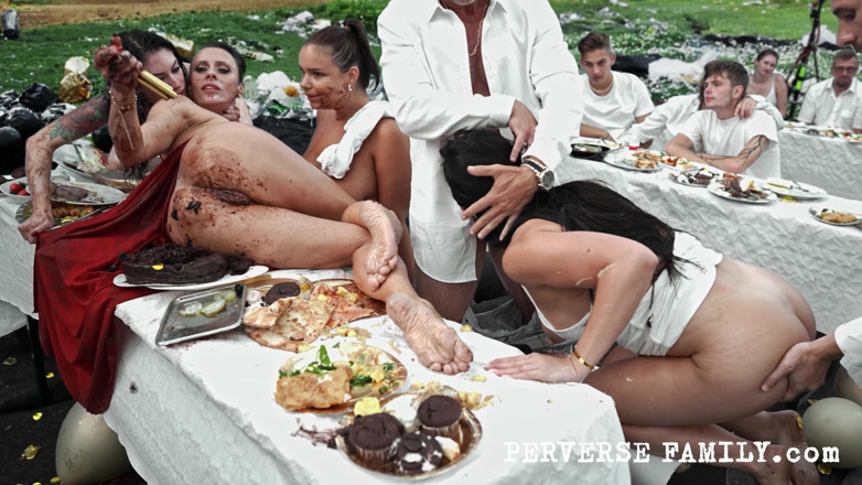 Perverse Family: Perverse Family 59.3: Hairy Waitress Takes a Hard Anal Fucking