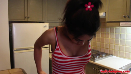 Hello Lady Boy: Tight booty ladyboy filled with cock