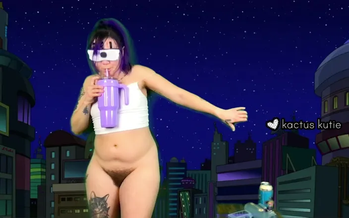 Kactus kutie: Leela Pisses and Cums Live