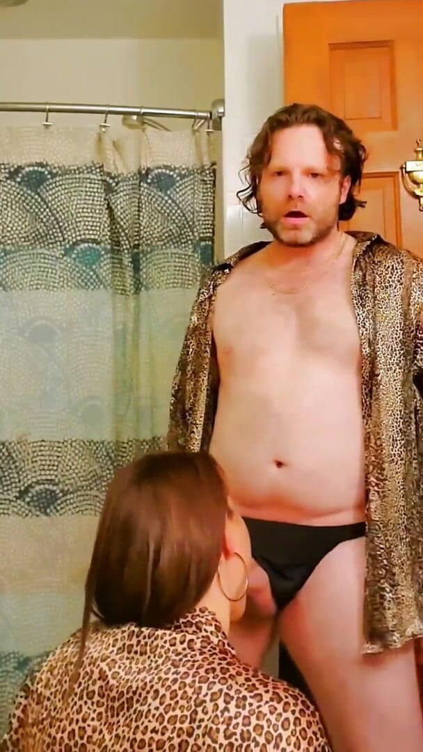 Satin Fetish King: Italian milf in leopard print satin suck and fuck session