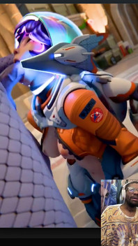 Welcoming Bald Pussy Juno to Planet Earth with Widowmaker’s Hard Fucking Transgender Futa Cock