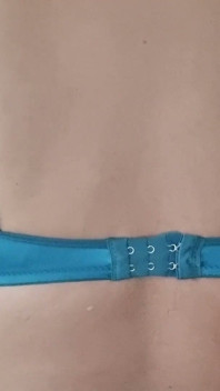 My New Green Shiny Nylon Bra, No Padding, Caressing My Soft Pointy Tits