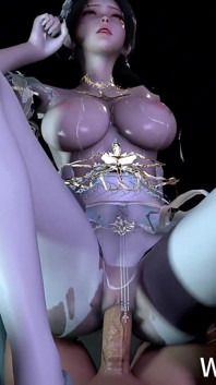 3D süße asiatische schlampe mit sexy kleid bekam ihre nasse muschi so hart gefickt