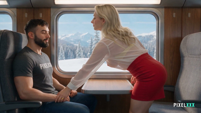 PixelXXX: Horny MILF Gets Caught by the Conductor While Fucking a...