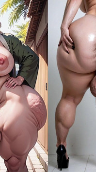 La bbw con il suo grande culo peloso buco della sborra