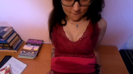 Caroline_Gray: Step sister seduced stepbrother, gave blowjob and creampie in pussy