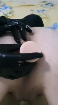 거대한 12인치 딜도로 펨돔 요도 소리의 노예 자지, 페깅, 애널 딜도, 망가진 오르가즘