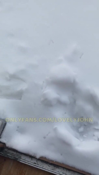 Lovely John: White christmas everyone! Cumming in cold snow! Haha