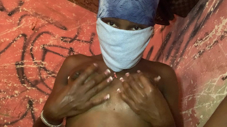 Browngurl234: Hot Ebony Petite Babe Boob Massage