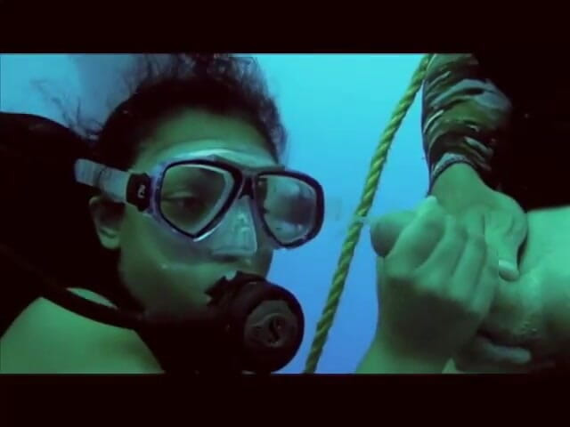 Homegrown Ebony: Mickaela and lars do underwater hardcore