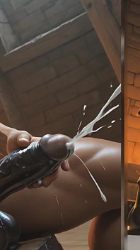 Schwarze muskel, gott, dildo-sperma-explosion - ai video
