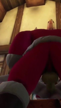 Fată demon sexy călărește orc pula lui Moș Crăciun: Parodia Warcraft