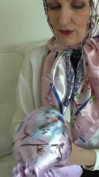 Satin Scarf Lover and Cumming on a Shiny Satin Scarf, Lady Victoria Valente