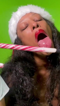Zbliżenie Candy Cane Lick, Gag and Spit