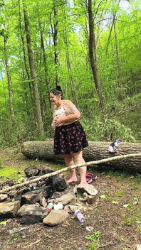 Over the Fire Pit This Horny Bitch Squirts a Pond
