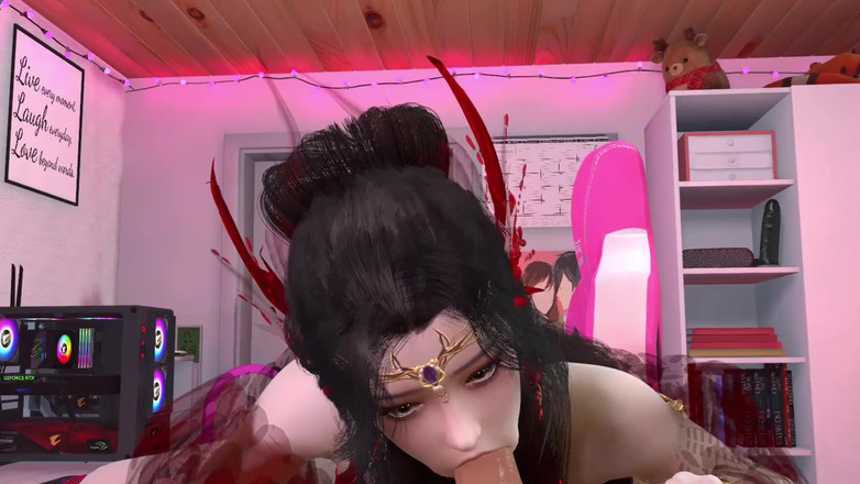 Why fuck so hard: 3D süßes cosplay-modell hat einen hardcore-sex im schlafzimmer