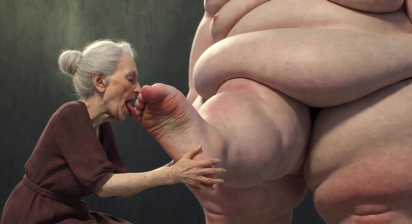 YOUR BEST FANTASY: 90letá babička saje obézní ssbbw prsty - extrémně nadržená hra nohou