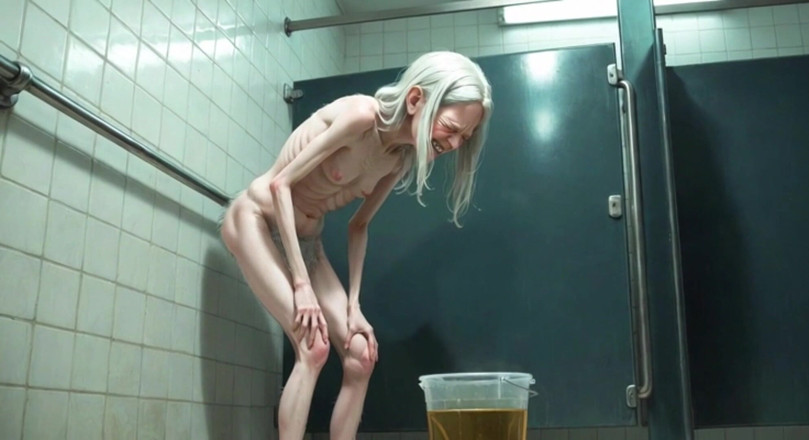 YOUR BEST FANTASY: Old Granny Public Pissing in Bucket - Hairy Wet Pussy &amp; Real...