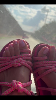 This new lilac pedicure is great with my pink sandals, don't you think?
