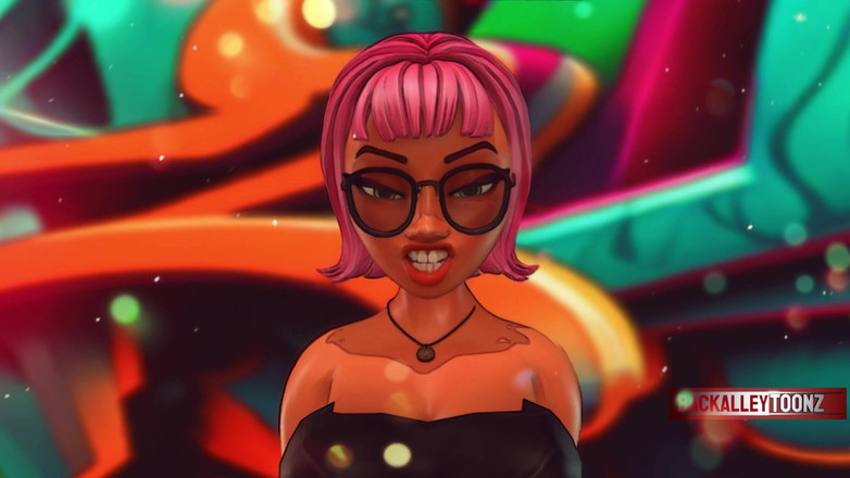 Back Alley Toonz: Ebony Jones Accesa in Un Video Con Grande