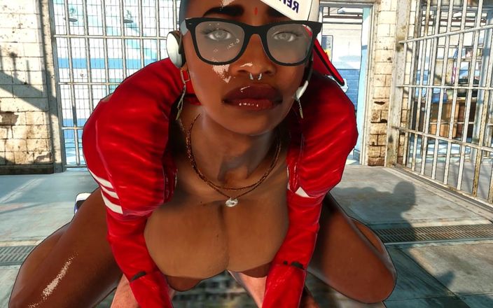 denisporco animation: Un flic pervers et une fille noire à gros nichons rebondissent...