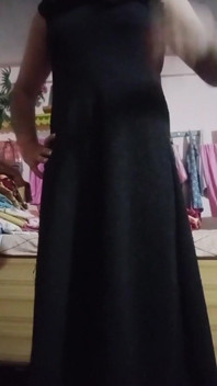 Indian Gay Crossdresser Bottom Gaurisissy Feeling Horny in Black Dress Real Homemade Sex