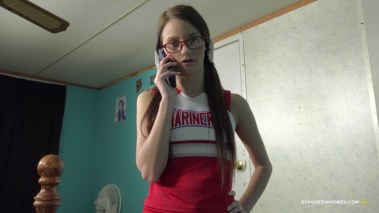 Exposed Whores Media: Farrah Valentine - Cheerleader gives her stepbrother a handjob to take...