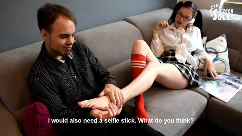 Czech Soles - foot fetish content: Electro salesman owned by her feet