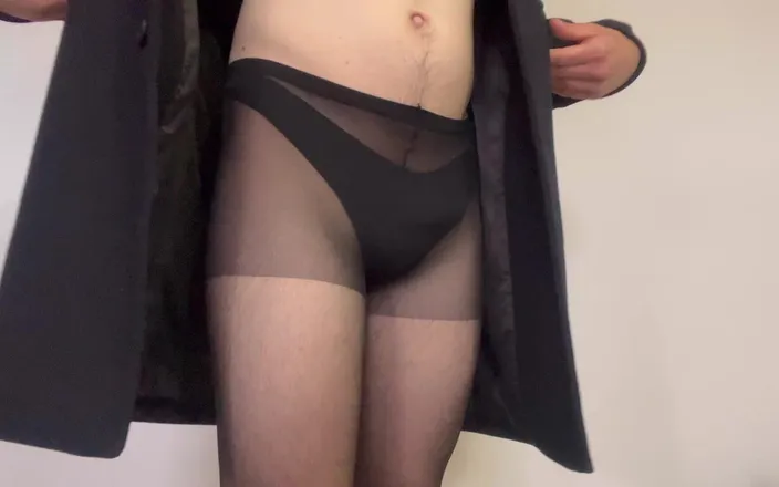 Apomit: Sweet Sexy Ass with Strings and Pantyhose Tern Boy Tease