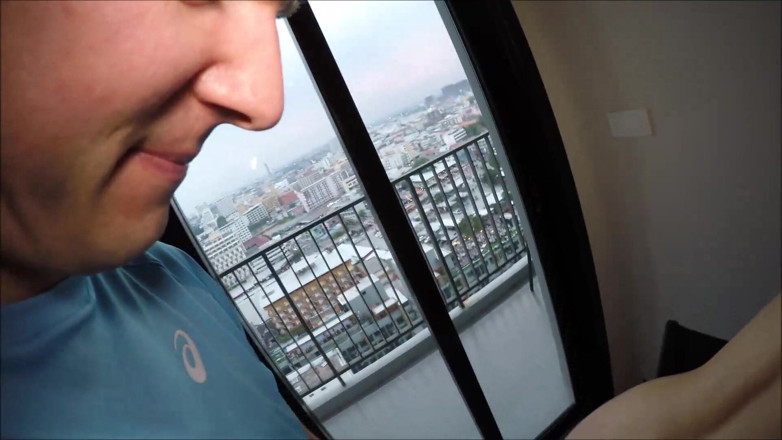 Helena Moeller: Horny quickie near balcony &amp; mouth cum