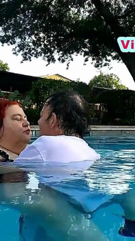 Nurse Vicki and Handsome Harry Are Having Fun Kissing in the Pool!