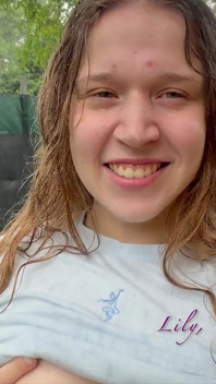 Crazy Shameless Girl Playing in the Rain