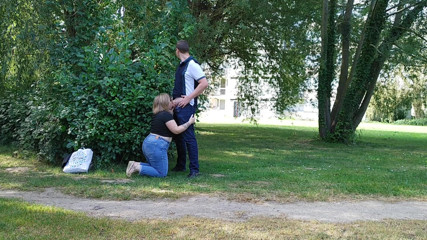 CharnElle: Risky outdoor blowjob center town park, get caught