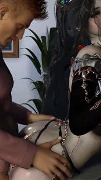 3D bbw quente asiática madrasta provocando o pau grande para foder sua buceta molhada
