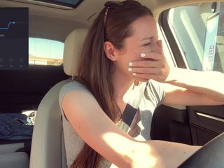 Nadia Foxx: Trying not to cum too loud in the Starbucks Drive...