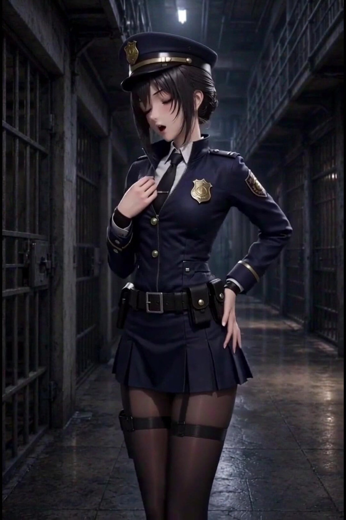 Wertstofsamler: 3D Anime Polizei Cosplay Im Gefängnis