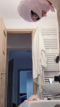 Latina with Big Ass, Hairy Pussy, Big Tits, Big Ass. Horny MILF Strips and Masturbates with Moans.