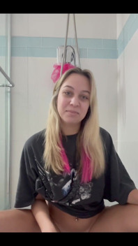 Squatting and Peeing in the Shower