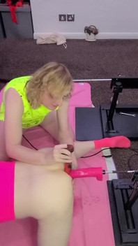 British Femdom MILF Helps Her Boys Train on 2 Fucking Machines
