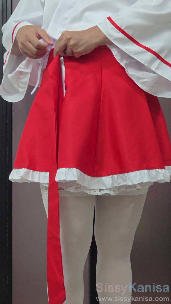 SissyKanisa: Sissy Kanisa Short Skirt Miko Cosplay Ep1: Get Dressing