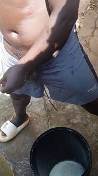 Guy From Africa Hides in Neighbors Outdoor Bathrooms Then Releases Massive Cumshots
