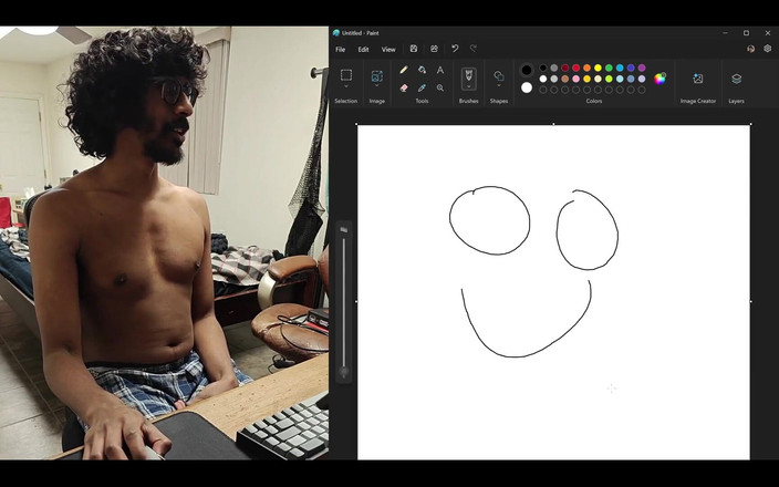 NANDgasm: Compartilhando a tela do meu computador enquanto tento desenhar uma...