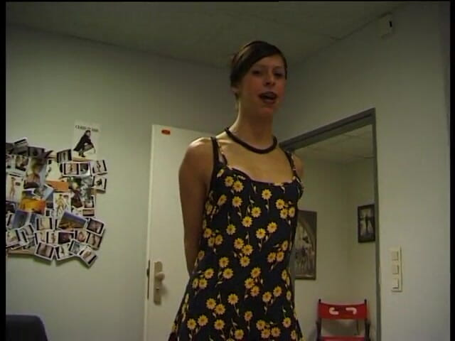 Lucky Cooch: Brunette secretary giving on a job interview
