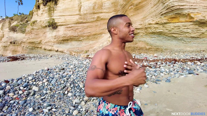 Next Door Studios: NextDoorBuddies - After tossing a ball on the beach, muscle hunks...